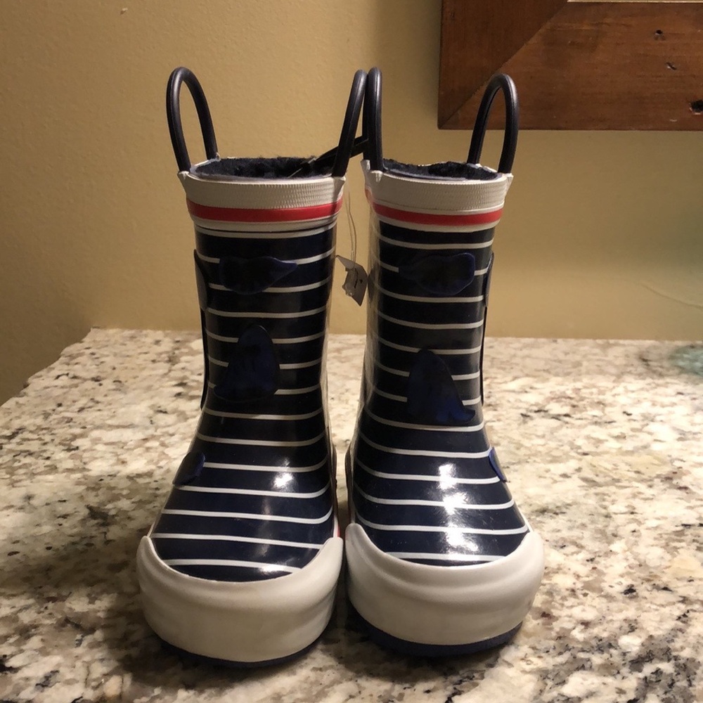 ❗️SOLD❗️NWT - Baby Rain Boots - Blue Dinosaurs - Size 4 - Picture 3 of 6